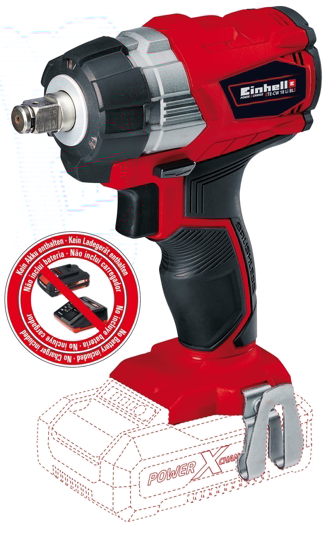 Einhell TE-CW 18V Li slagnøgle uden batteri og lader