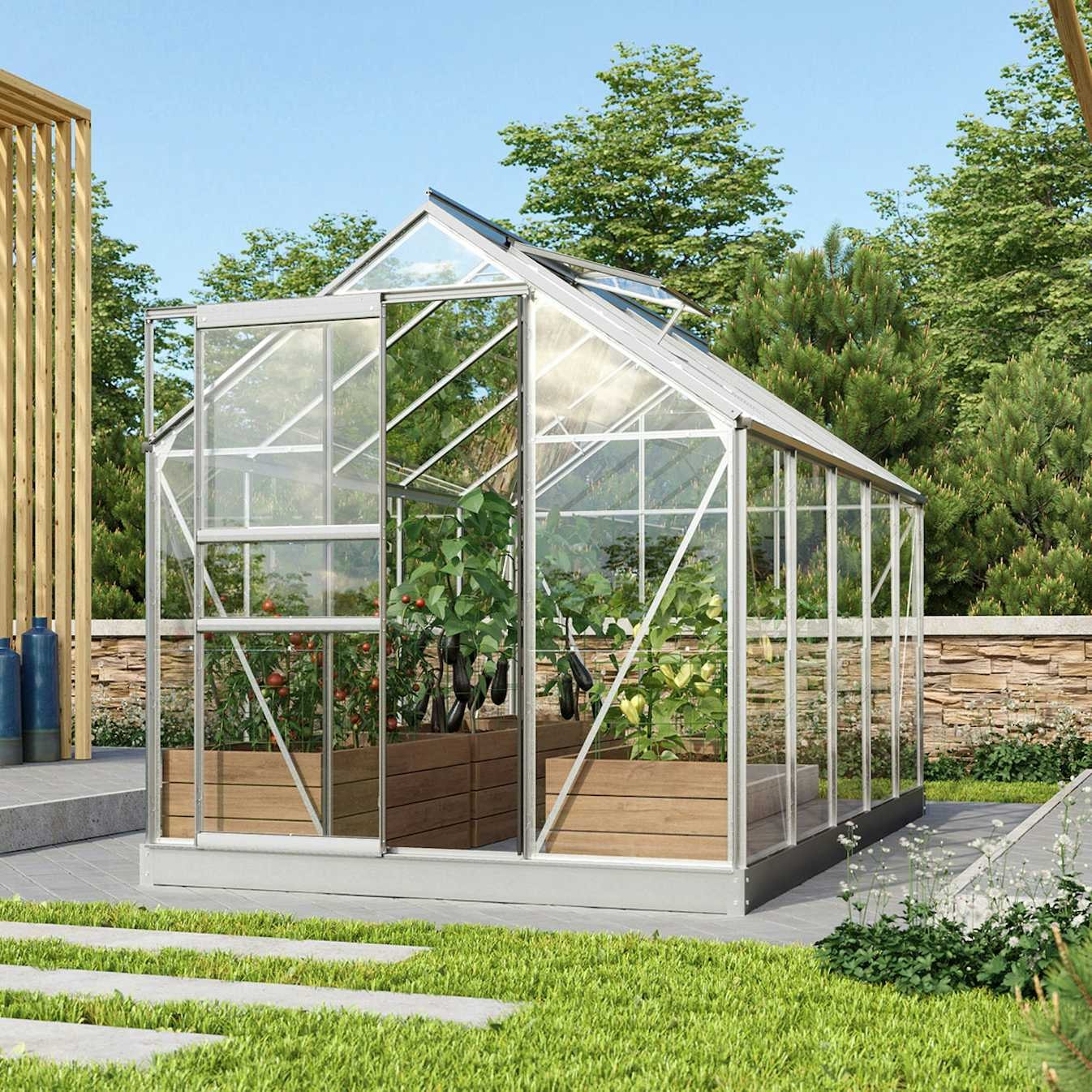Vitavia Venus 6200 Växthus Glas med sockel - 6,2 m2