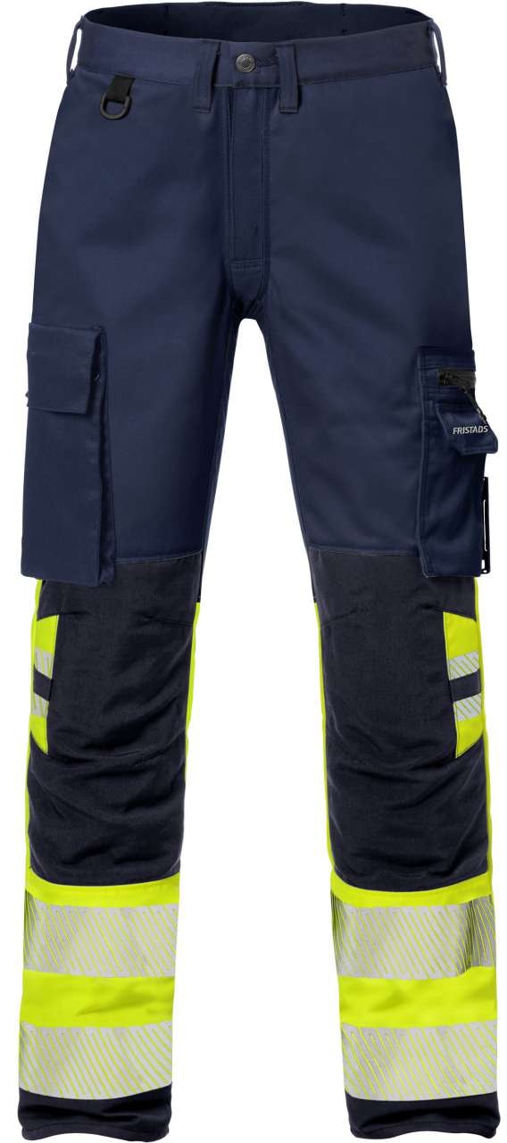 Fristads Høy synlighet Stretch bukser dame cl 1 2708 PLU Hi-Vis Gul / Marineblå 44
