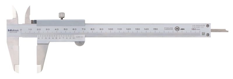 Mitutoyo Nonie skyvelære 530-335 0-150mm, 0,05mm hardmetallbelegg, håndtak, flat stift