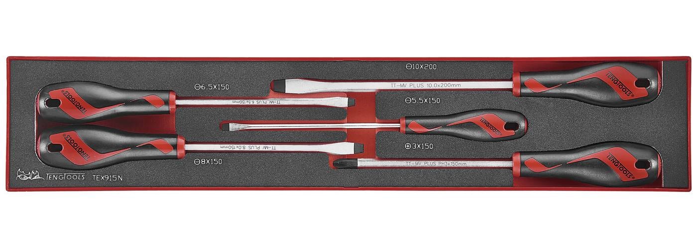 Teng Tools 5-osainen ruuvitalttasarja. TEX915N