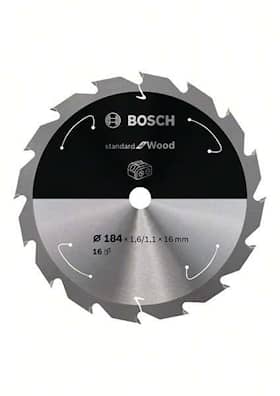 Bosch Standard for Wood -pyörösahanterä johdottomiin sahoihin 184 x 1,6 / 1,1 x 16 T16