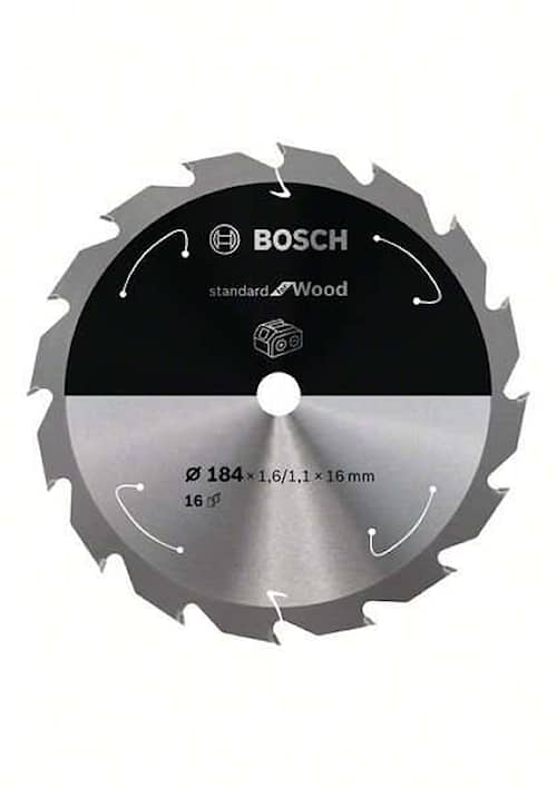 Bosch Standard for Wood-sirkelsagblad for batteridrevne sager 184x1,6/1,1x16 T16