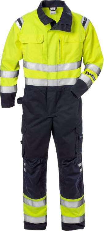Fristads Flamestat høy synlighet kjeledress cl 3 8175 ATHS Hi-Vis Gul / Marineblå 3XL