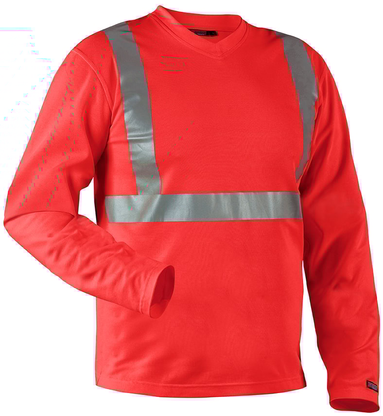 T-shirt lång ärm, varsel, UV-skydd Röd XXXL