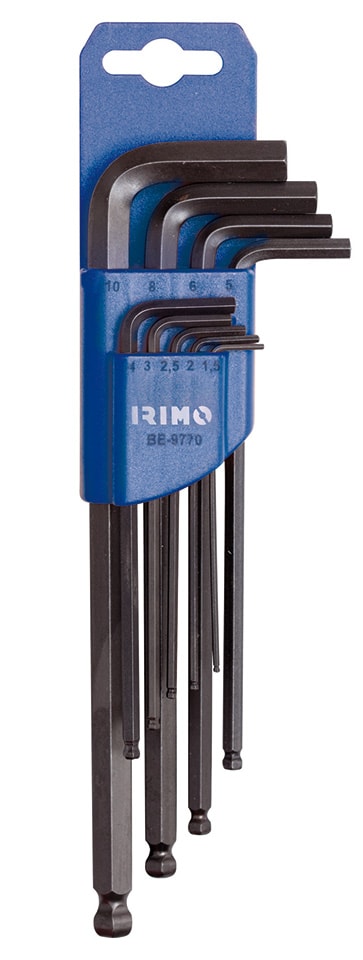 Irimo Kuusiokoloavainsarja 1,5–10 mm, pallopää, 9 osaa, pitkät