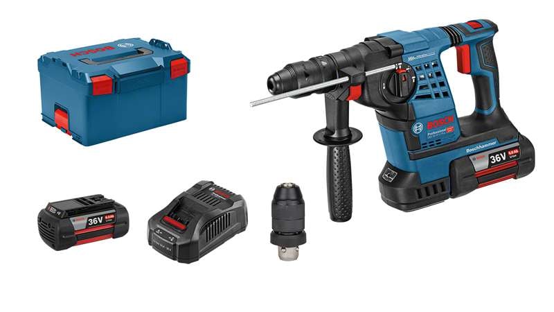 Bosch Bohrhammer GBH 36 Vf-Li Plus 2x6Ah in L-BOXX