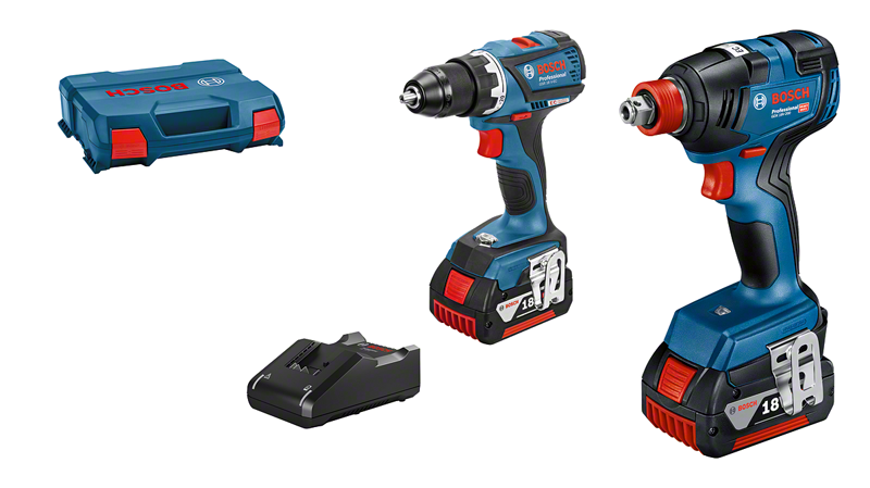Bosch Verktygspaket 18v 2 PAK Gdx 18v-200 GSR 18v-60 2x5,0Ah Gal 18v-40 i L-case