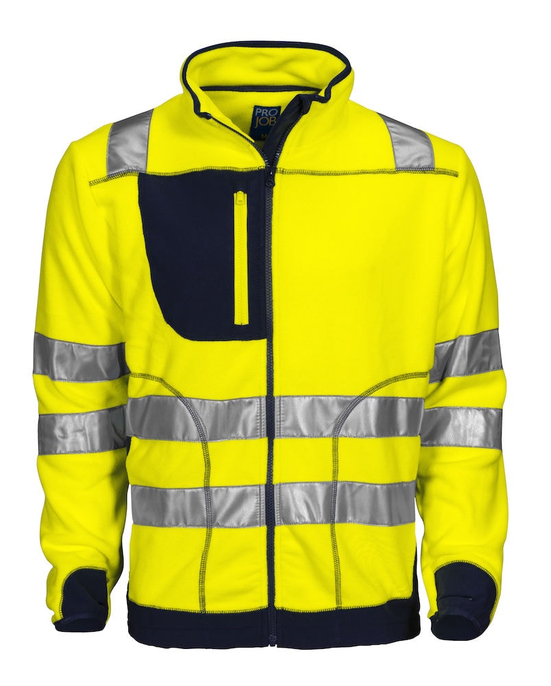 ProJob 6303 Fleece Jacke En Iso20471 Klasse 3/2 Orange/Schwarz XXXL