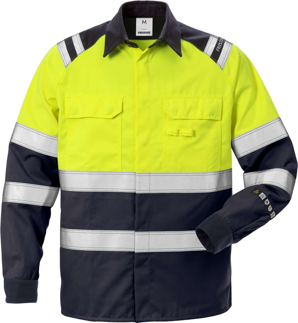 Fristads Flamestat høy synlighet skjorte cl 1 7051 ATS Hi-Vis Gul / Marineblå 3XL