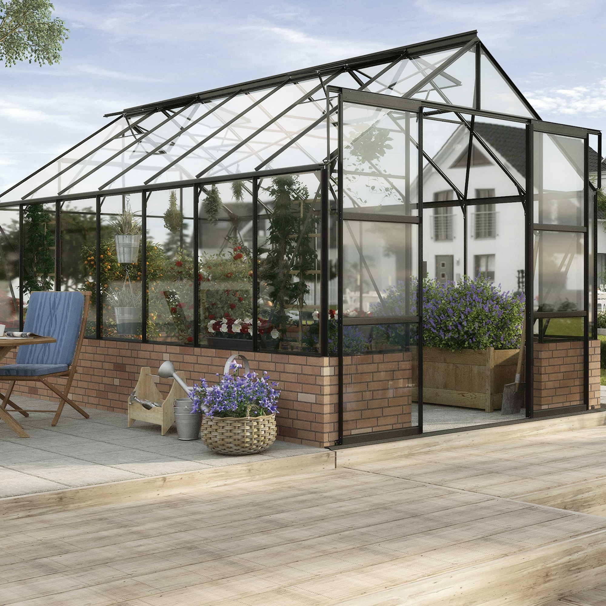 Vitavia Cassandra 11500 Växthus - 11,5 m2 Svart 3mm Härdat Glas