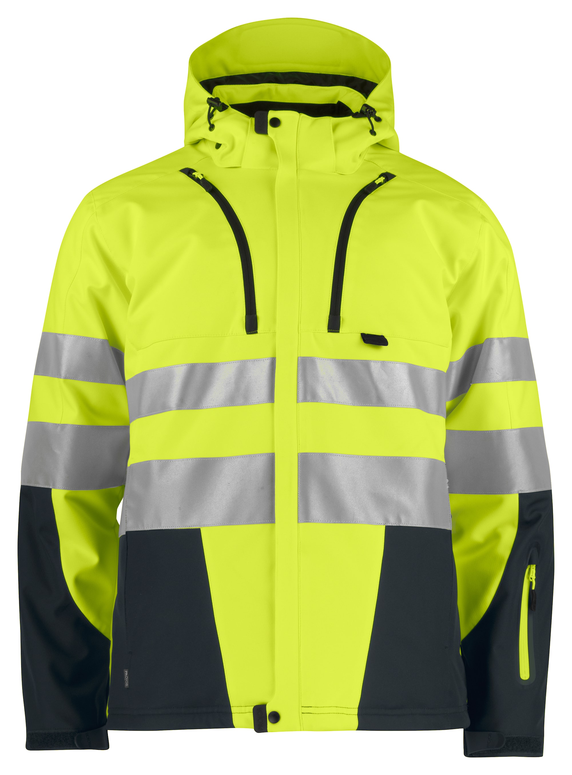 ProJob 6420 Softshelljakke En Iso 20471 Kl 3/2 Fôret - Yellow/Black - L