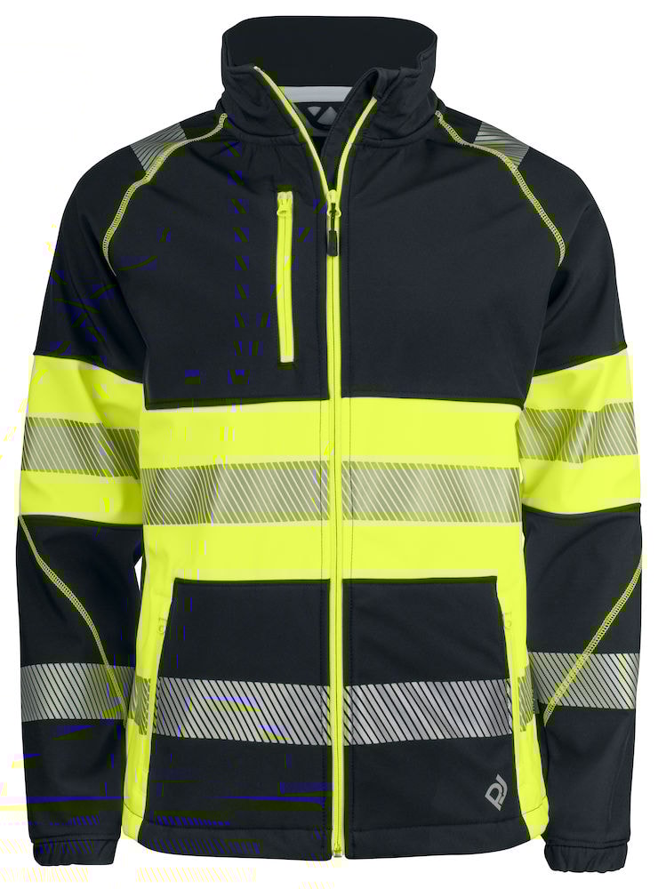 ProJob 6443 Softshell Jacke En Iso 20471 Klasse 1 - Yellow/Black - 3XL