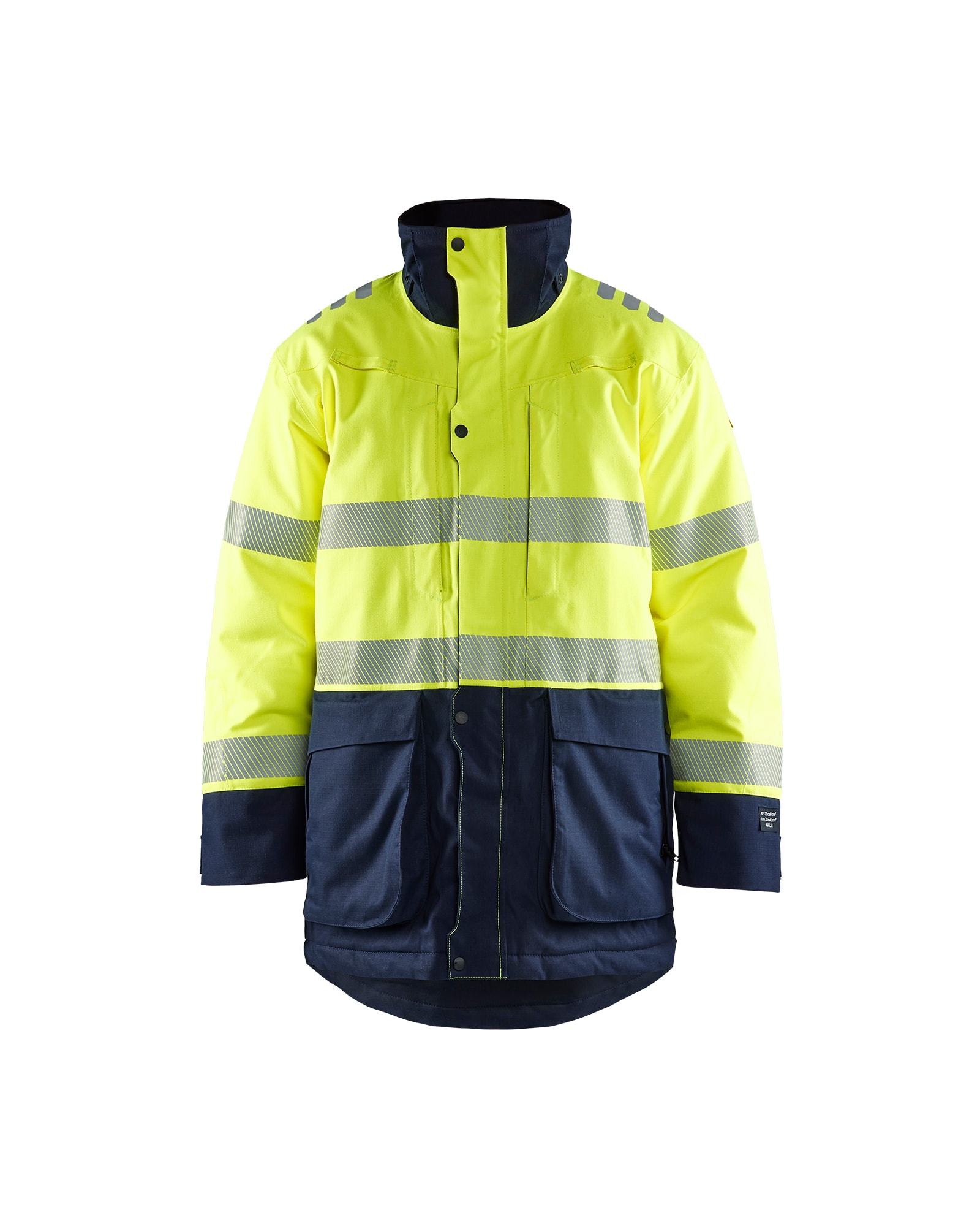 Blåkläder Multinorm Winter Parka High Vis Gelb/Marineblau - XXXL