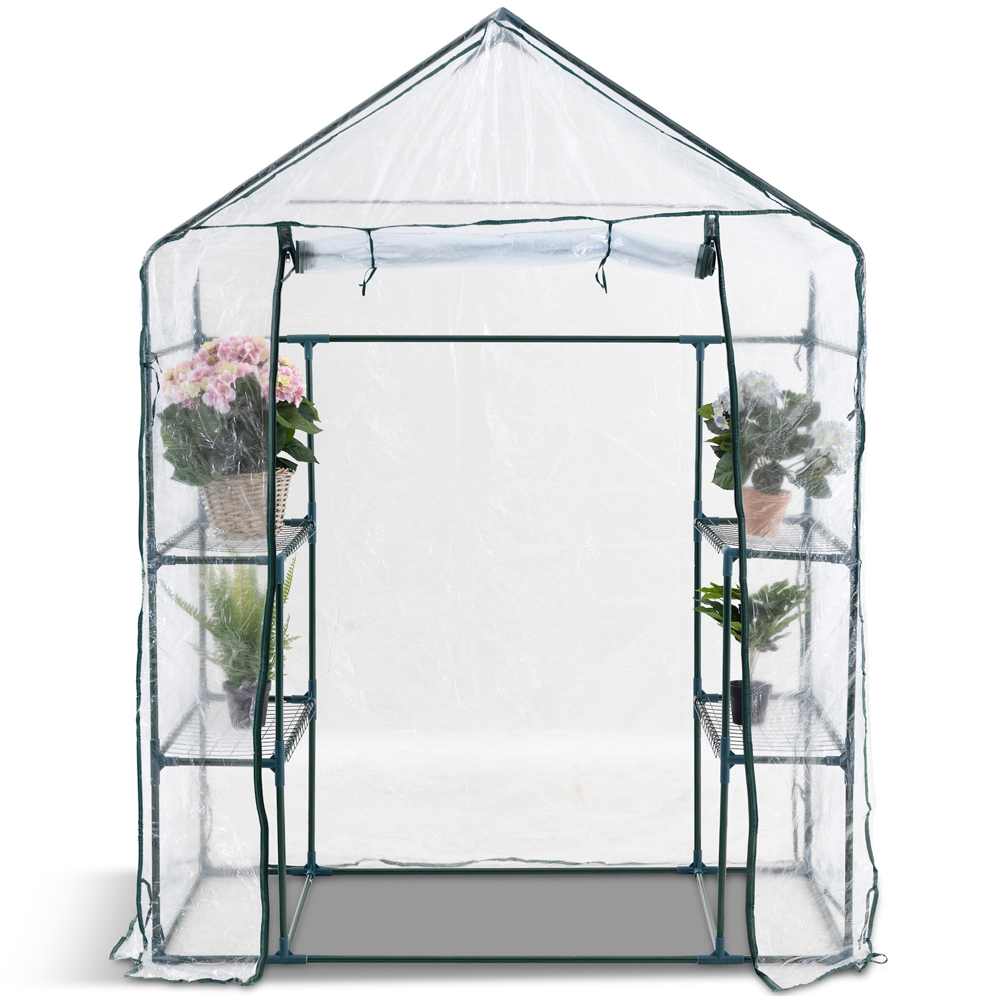 Metalcraft Lille plast drivhus 1m² - Stålramme med PVC afdækning