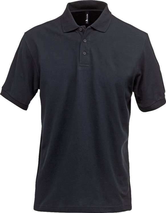 Acode Heavy poloshirt k/æ, herre Sort 5XL
