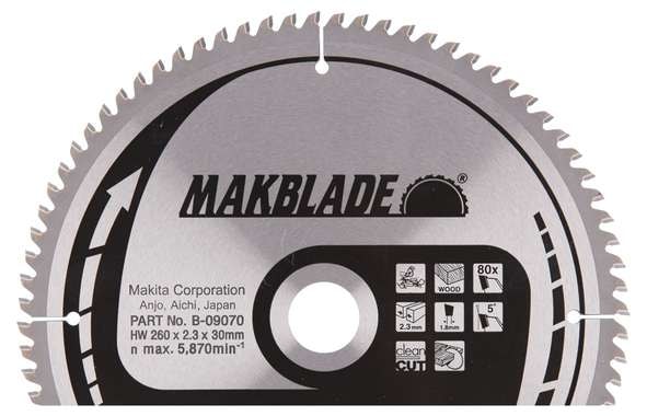 Makita Sågklinga 260x30mm 80T trä