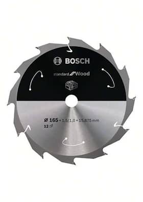 Bosch Standard for Wood -pyörösahanterä johdottomiin sahoihin 165 x 1,5 / 1 x 15,875 T12