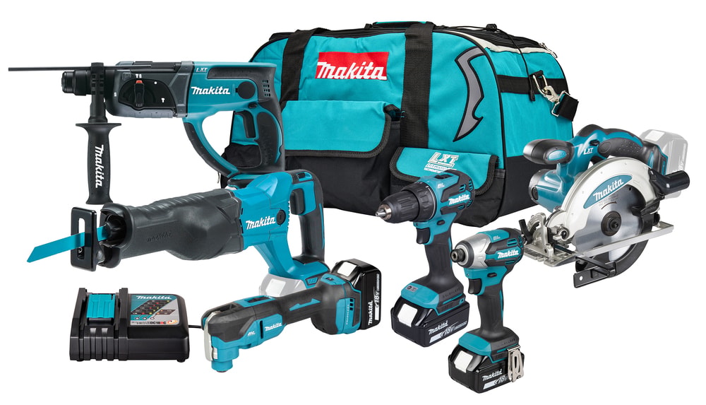 Makita Työkalusarja DLX6141TX1, 6 Työkalua, 3 Akkua, Laturi Ja Laukku