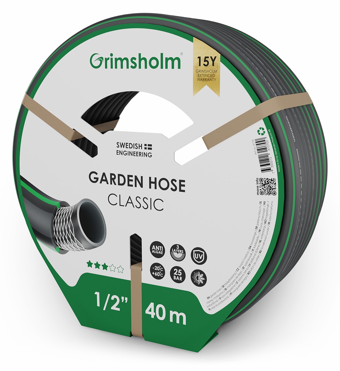 Grimsholm Classic 1/2" 40 m Vattenslang