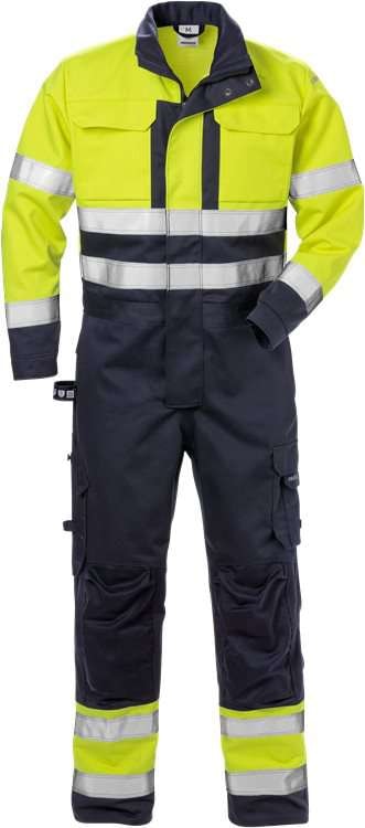 Fristads Overall flamskyddad 8084 FLAM, Klass 3 Varsel Gul/Marinblå 3XL