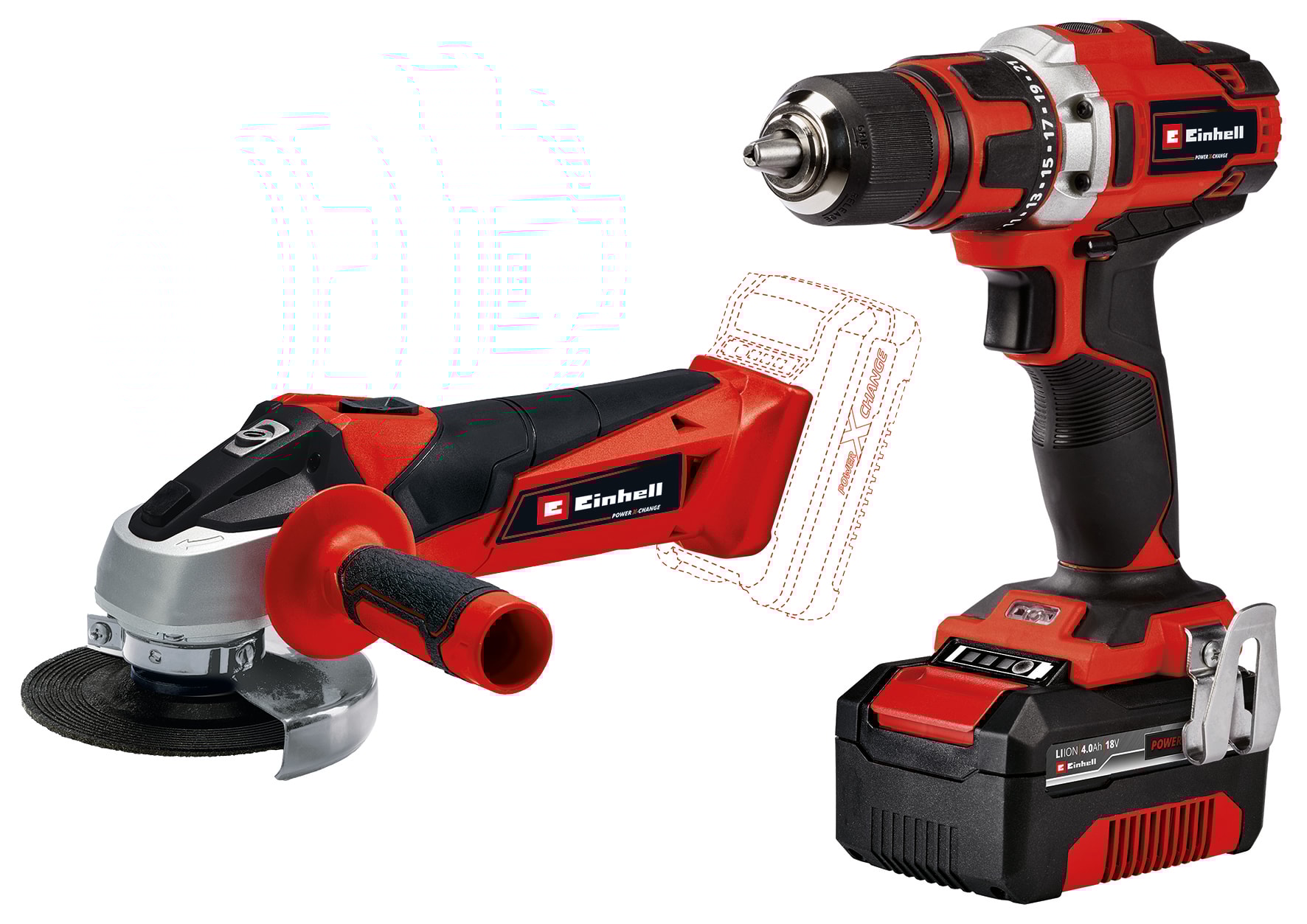 Einhell TE-TK 18/2 Li Kit (CD+AG) Batteriewerkzeugset