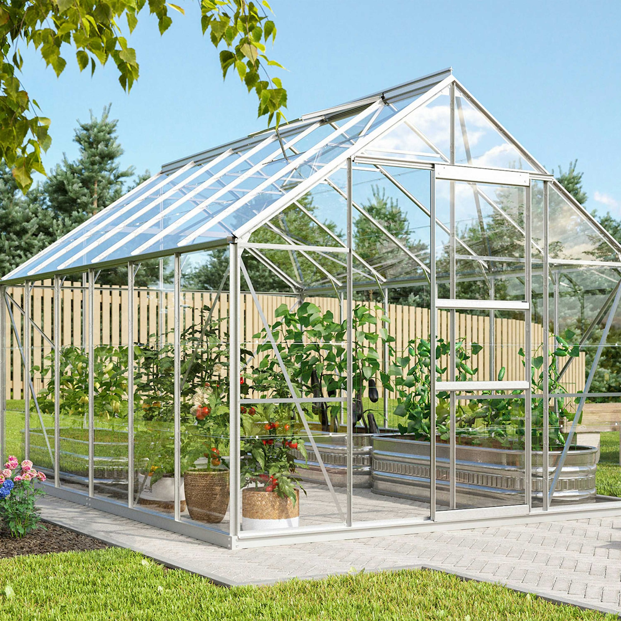 Vitavia Merkur 9900 Växthus - 9,9 kvm 3 mm glas Obehandlad