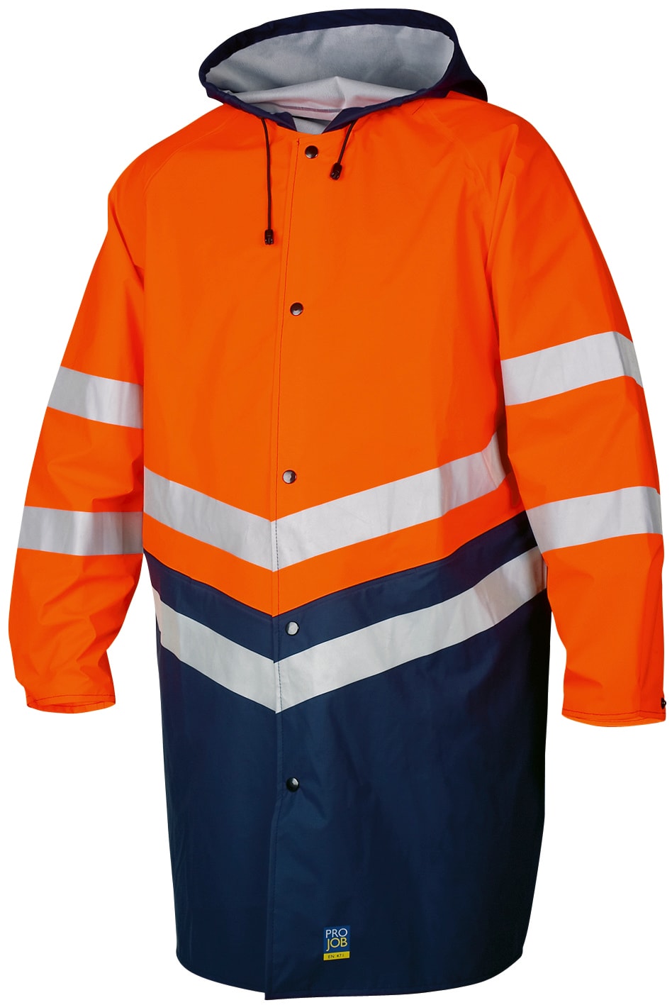ProJob 6403 Regnjakke En Iso 20471 Kl 3 - Orange/Navy - XL