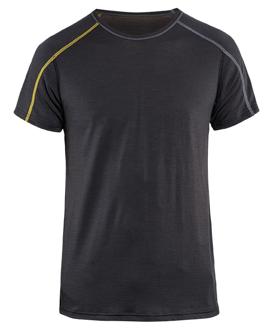 Blåkläder 4798-1734 Underställ T-shirt XLIGHT, 100% Merinoull Mörkgrå/gul XXL