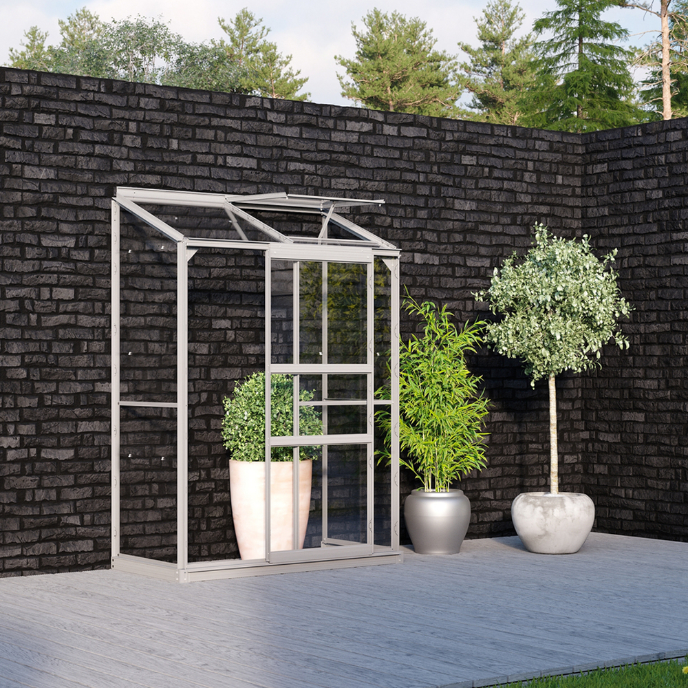 Vitavia Ida 900 Växthus - 0,9 m2 Svart med sockel 3mm Delat Glas