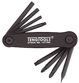Teng Tools Unbrakonøgle- / TX-nøgle- / skruetrækker-sæt 1477NX