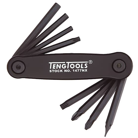 Teng Tools Unbrakonøgle- / TX-nøgle- / skruetrækker-sæt 1477NX