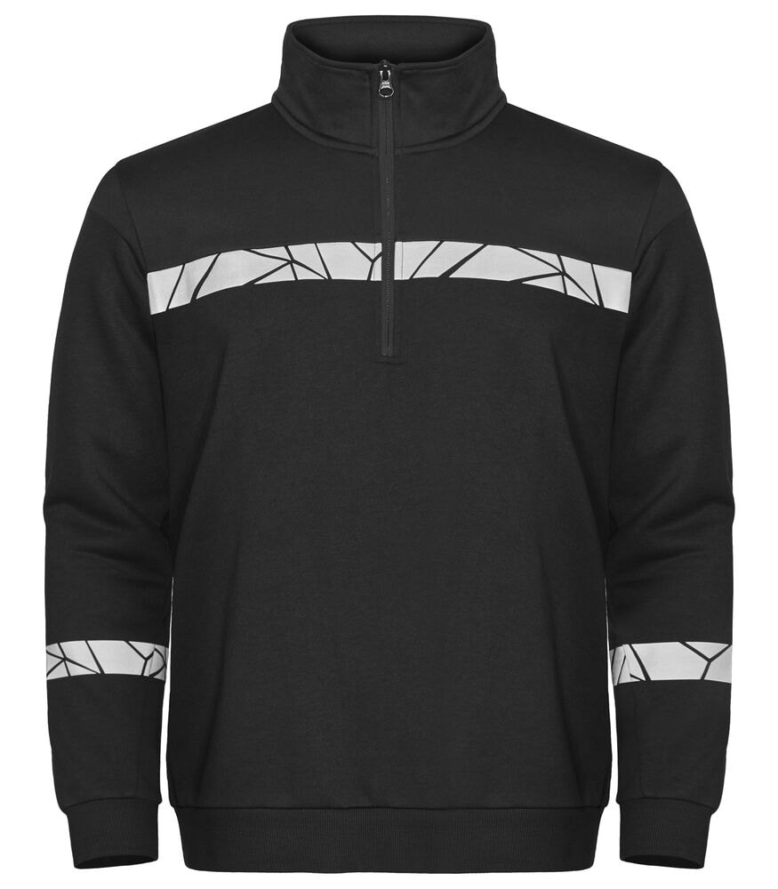 ProJob 7102 Sweatshirt 1/2 Zip 7102 Sweatshirt 1/2 Zip 9910-Viz Black 4XL