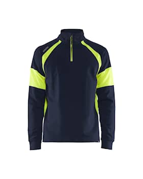 Blåkläder 3550-1158 Sweatshirt med varselpartier Marinblå/Varselgul L