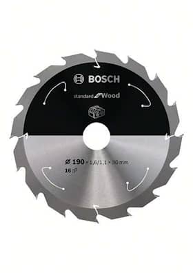 Bosch Standard for Wood -pyörösahanterä johdottomiin sahoihin 190 x 1,6 / 1,1 x 30 T16