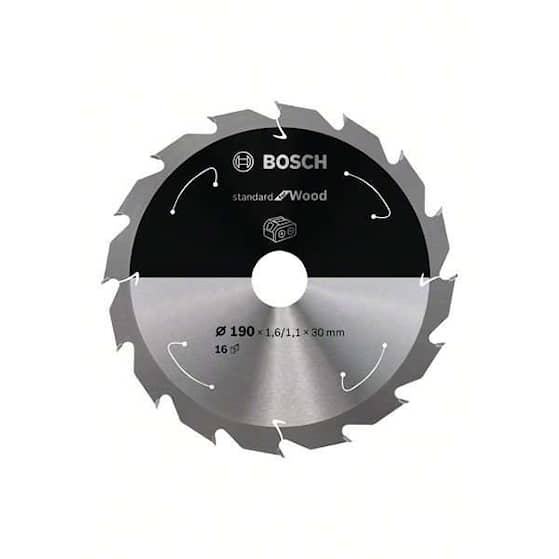 Bosch Standard for Wood-sirkelsagblad for batteridrevne sager 190x1,6/1,1x30 T16