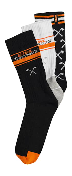 Stihl Timbersports Socks Black/White 3-pack 35-38