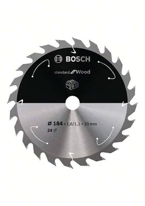 Bosch Standard for Wood -pyörösahanterä johdottomiin sahoihin 184 x 1,6 / 1,1 x 20 T24