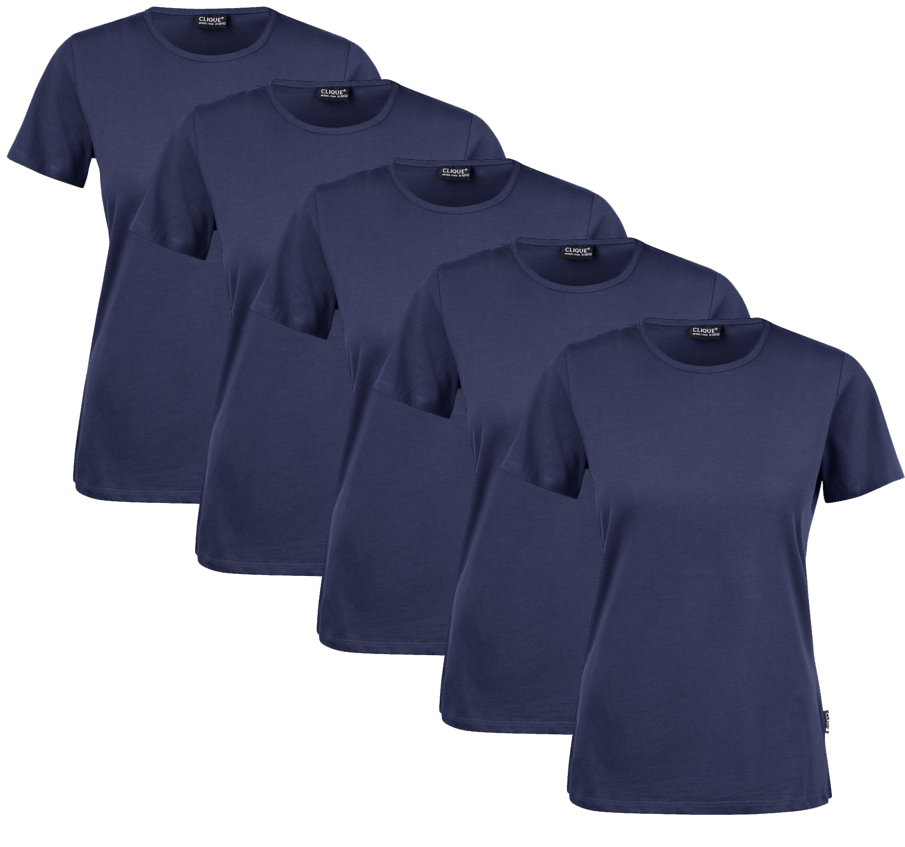Clique T-Shirt Damen 5er-Pack Navy