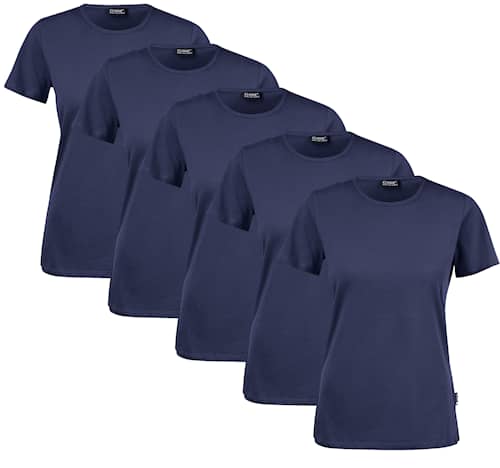 Clique T-shirt Dam 5-pack Navy