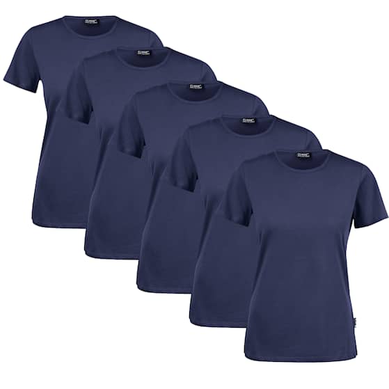 Clique T-skjorte til kvinner 5-pakning Navy