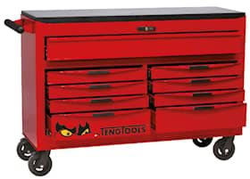 Teng Tools Verktygsvagn TCMMIND08 med 9 lådor och 569 verktyg, extra bred, röd
