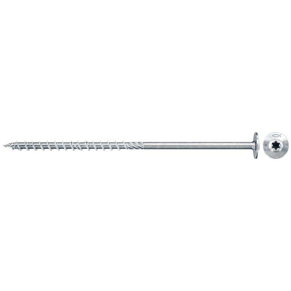 Fischer 6,0x100 indendørs konstruktionsskrue skivehoved elforzinket TX30 100 stk.