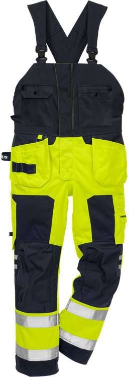 Fristads Flamestat høy synlighet selebukse cl 2 1075 ATHS Hi-Vis Gul / Marineblå C62