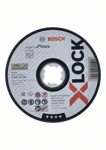 Bosch X-LOCK Expert for Inox, 125 x 1,6 x 22,23, til lige snit