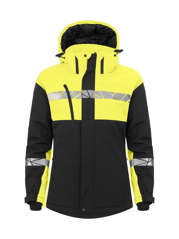 ProJob 7418 Lined Softshell Jacket Women 7418 Lined Softshell Jacket Women 9910-Viz Black/Yellow S