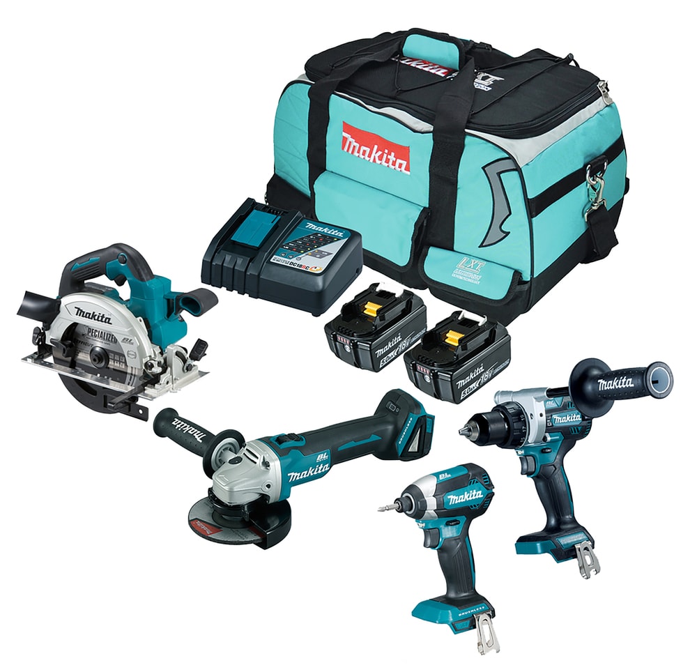 Makita Verktygspaket LXT ®DLX4156TX1 18V med 2st 5,0Ah batterier och laddare i väska