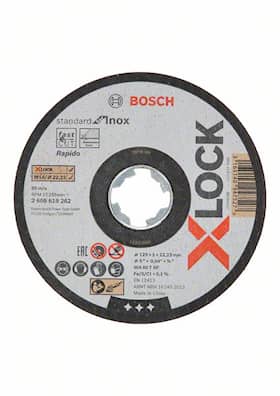Bosch X-LOCK Standard for Inox, 125 x 1 x 22,23 mm, suora katkaisulaikka