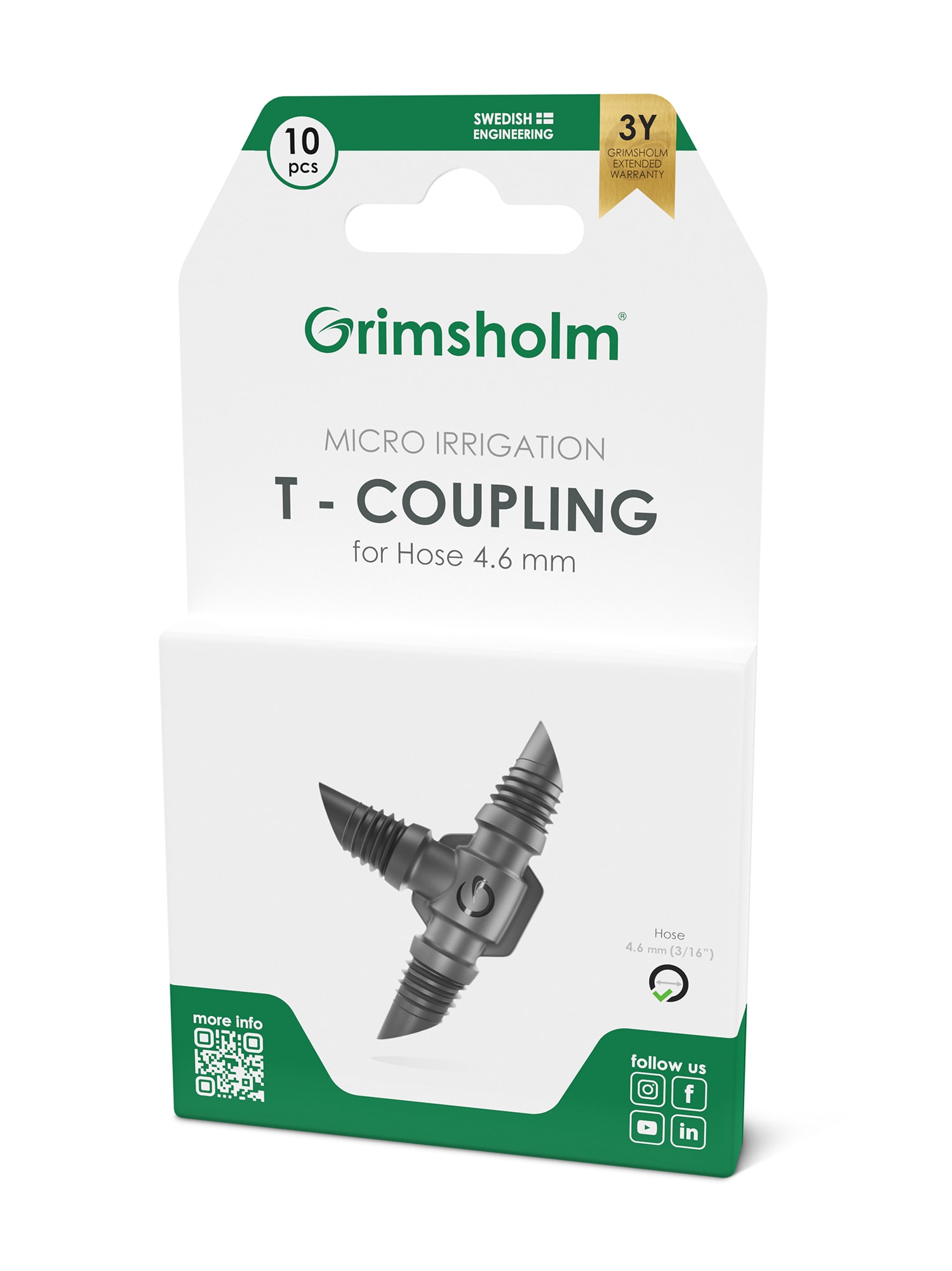 Grimsholm T-kobling 4,6 mm