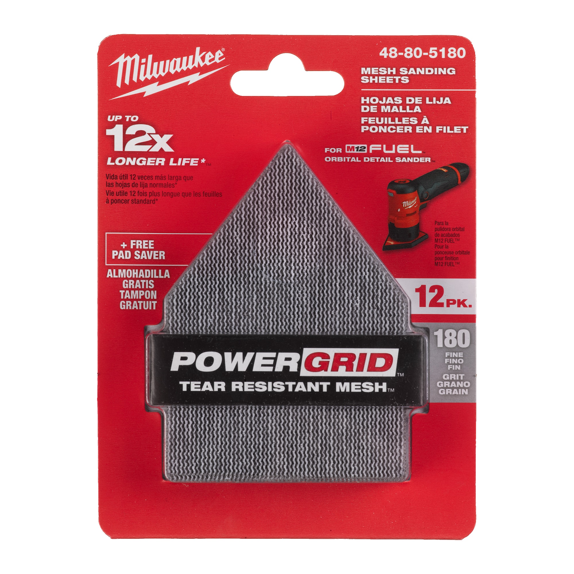 Milwaukee Nätslippapper 67X92Mm K180 13P